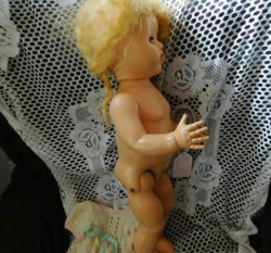 saucy walker blonde knit nude side